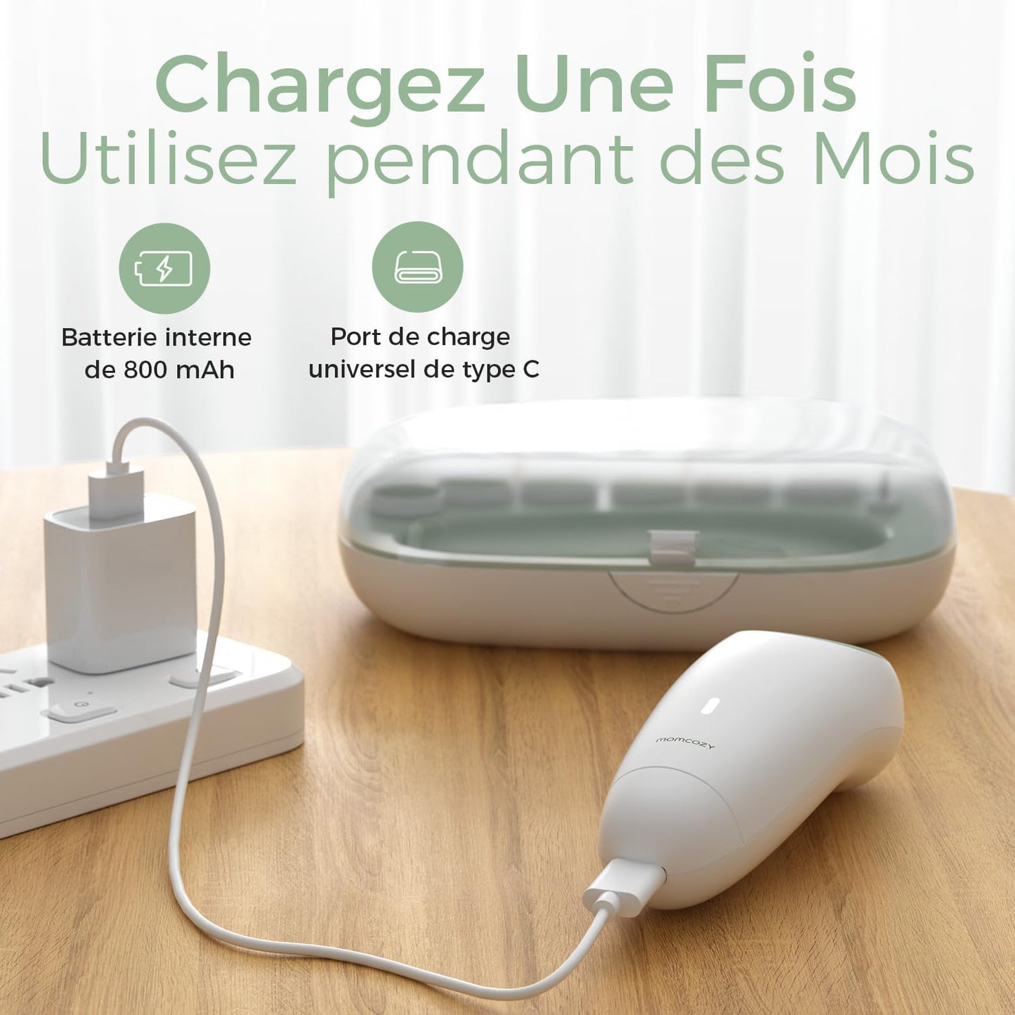 Lime Ongles Électrique Bébé, Sécurité, Faible Bruit, Lumière, Vert | Rechargeable, 7 Remplacements, Nouveau-Né, Enfants, Soins, Voyage, Cadeau