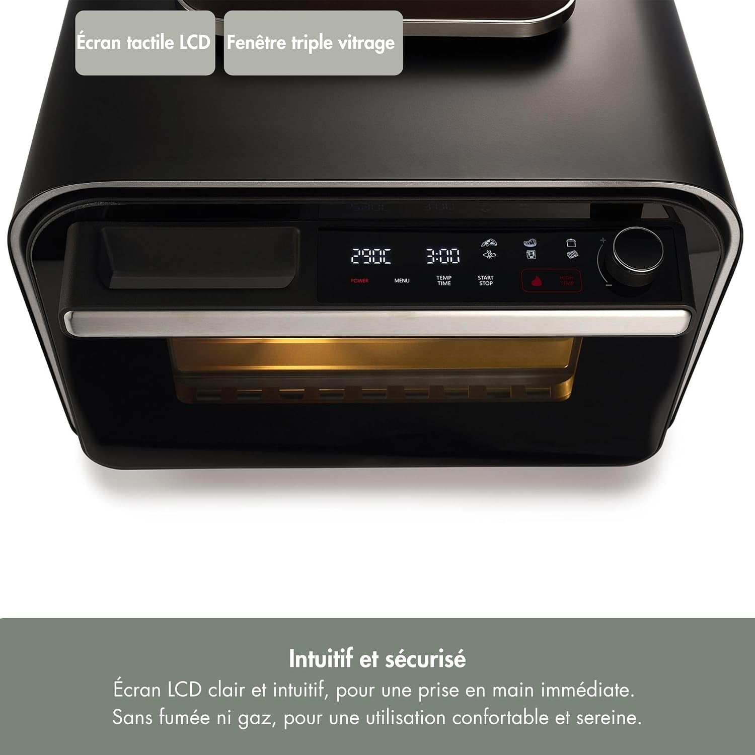 Riviera&Bar Four À Pizza - Four Compact Et Polyvalent, Haute Température - Programmes Variés Dont Air Fryer, Écran Digital Intuitif - Utilisation Intérieure Et Extérieure - Accessoires Inclus