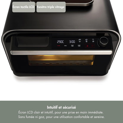 Riviera&Bar Four À Pizza - Four Compact Et Polyvalent, Haute Température - Programmes Variés Dont Air Fryer, Écran Digital Intuitif - Utilisation Intérieure Et Extérieure - Accessoires Inclus