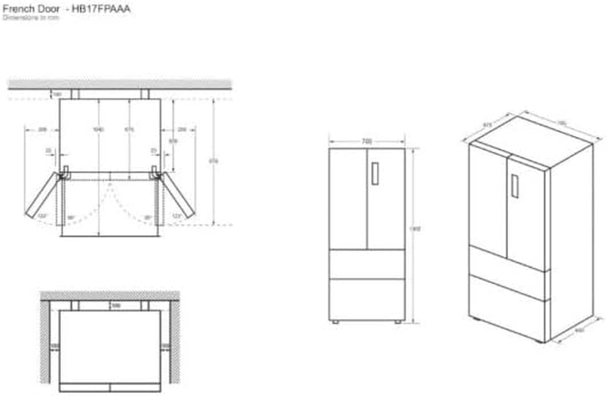 HB 17 FPAAA Réfrigérateur-Congélateur Autoportante 446 L E Acier Inoxydable
