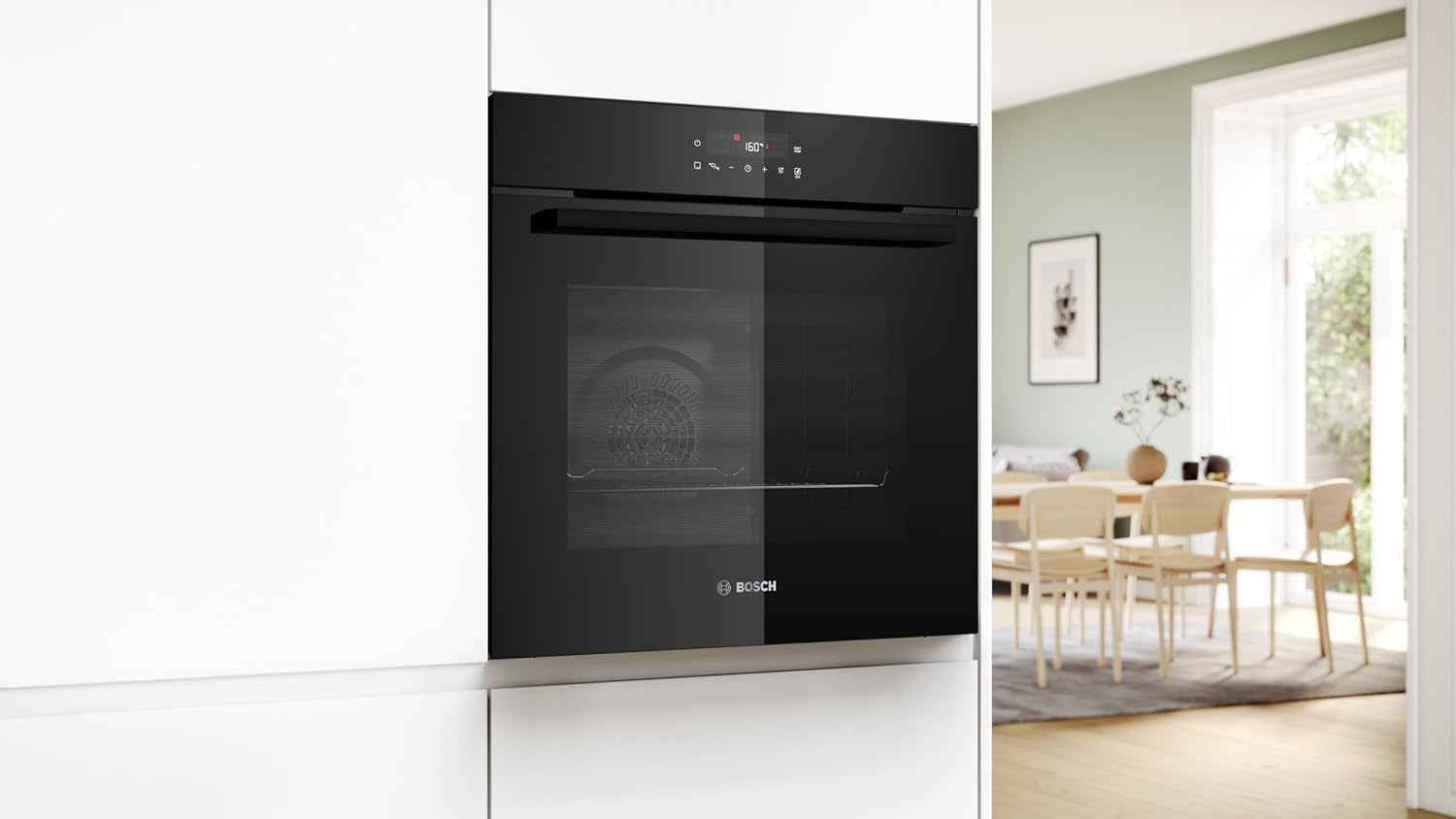 Bosch HBA571BB4 Série 2 Four Encastrable 60 X 60 Cm 71 L Espace De Cuisson 71 L Auto-Nettoyage À Pyrolyse Autopilot 10 Programmes Air Chaud 3D Contrôle Tactile LED Noir