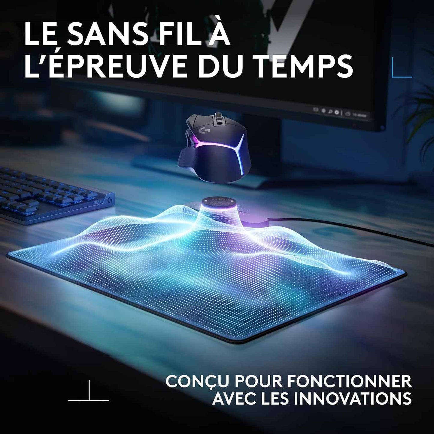POWERPLAY 2, Tapis De Souris De Charge Sans Fil | Mouse Gaming , 34,5 X 28,4 Cm, Altezza 3,5 Mm, per Pc/Mac - Nero