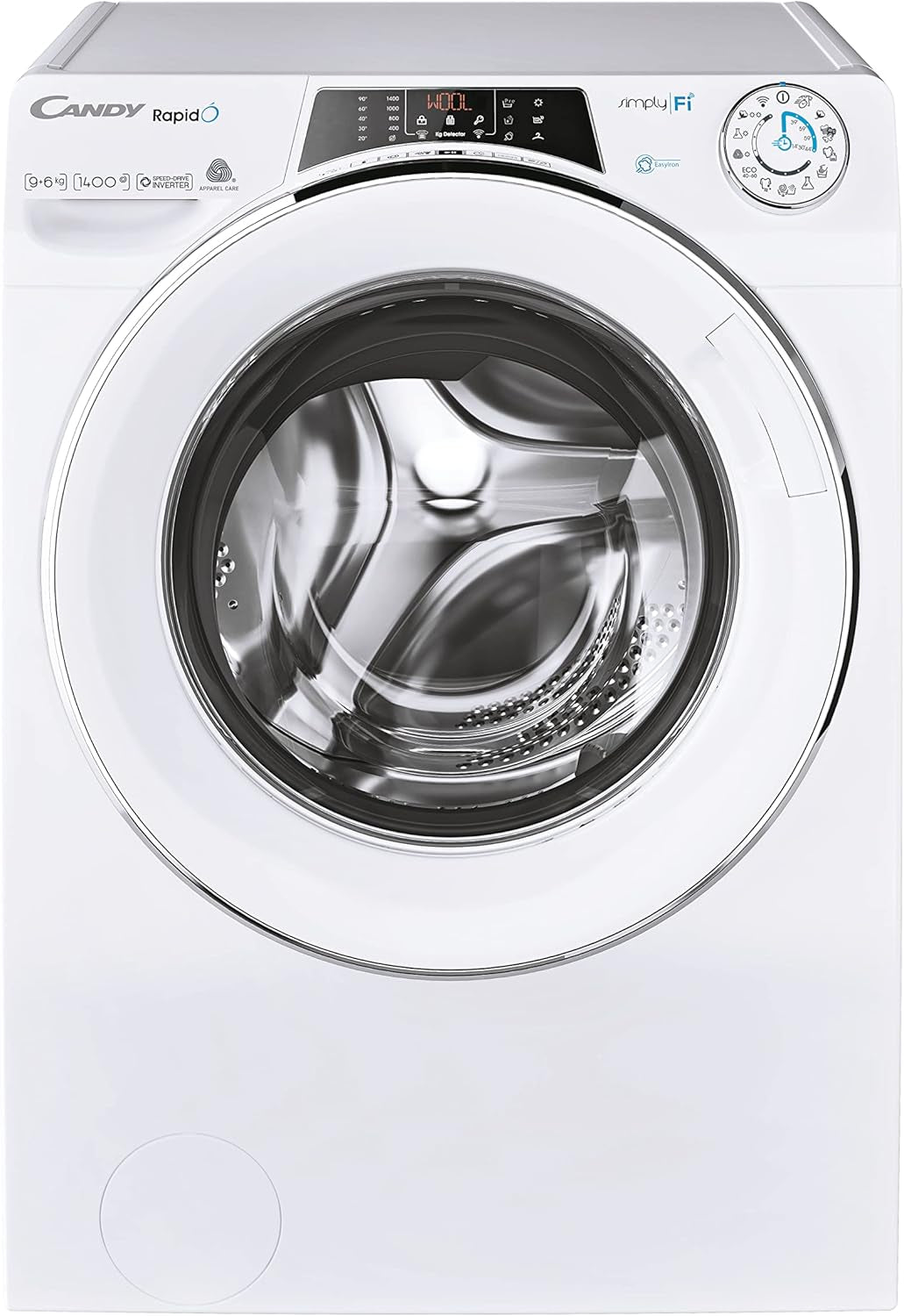 Rapidò ROW4964DWMCE/1-S Lave-Linge 9+6 Kg, 1400 Tours, Wi-Fi + BLE, Télécommande À Distance, Départ Retardé, Classe A, 60 X 58 X 85 Cm, Blanc