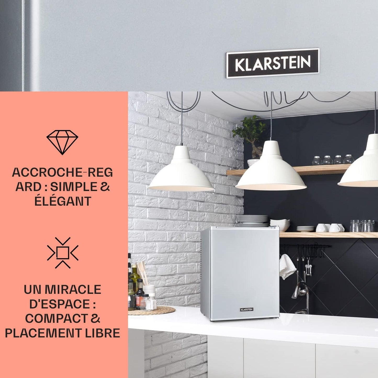 Mini Frigo De Chambre De 33L Pour Snacks Et Boissons, Top Silencieux, Bar, Petit Réfrigérateur Camping, Pour Cosmetique, Refrigerateur Avec Étagères Réglables, 5-15°C
