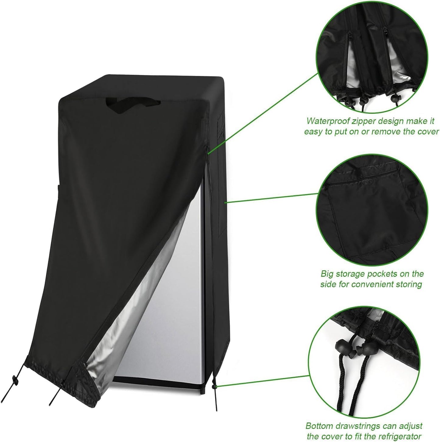 Guisong Housse De Réfrigérateur Imperméable Et Anti-Poussière Pour Protéger Les Congélateurs Verticaux/Réfrigérateur À Boissons - Convient Pour Les Chambres Froides (78,7 X 86,4 X 172,7 Cm (L X P X H)