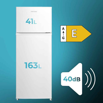 Réfrigérateur Combiné Bolero Coolmarket 2D 204 White E, 204L, 143 Cm De Hauteur, 55 Cm De Largeur, Classe E, Silencieux, Éclairage LED, Compresseur Inverter Plus, Technologie Cyclique, Blanc