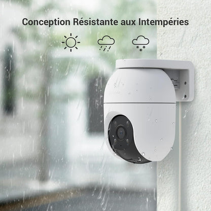 2Pack Caméra De Surveillance Extérieur Wifi À 360° C8C 2MP | Détection Humaine, Vision Nocturne En Couleur, Suivi Auto-Zoom, Audio Bidirectionnel, IP65 Etanche, Défense Active