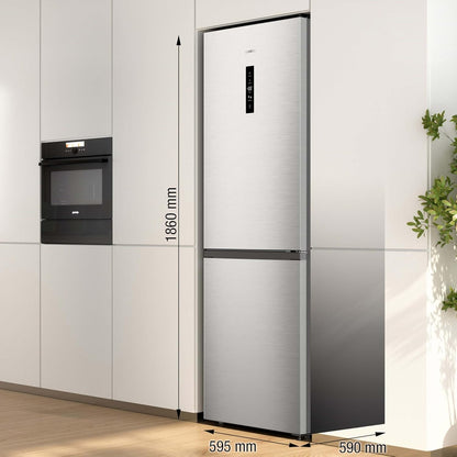 N619EAXL4 Réfrigérateur-Congélateur Autoportante 304 L E Acier Inoxydable