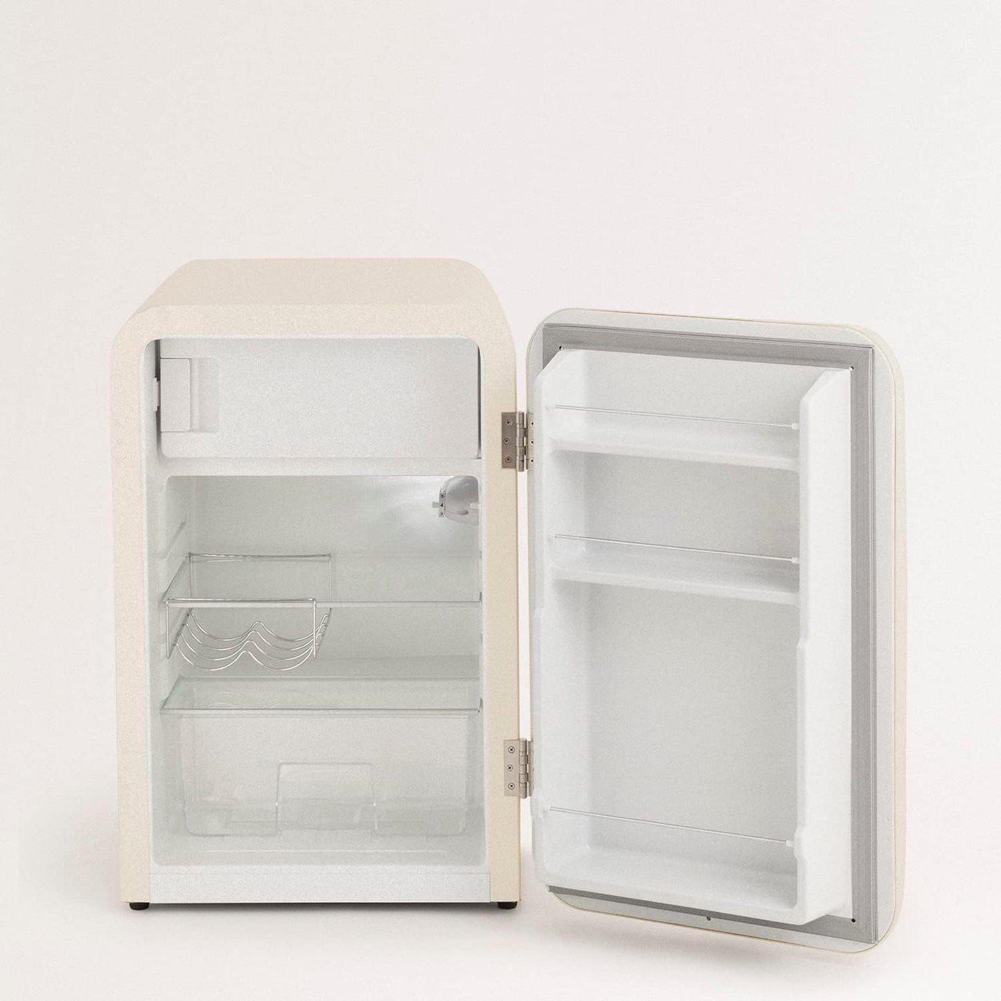 / RETRO FRIDGE 83.5 Black/Réfrigérateur Blanc Cassé Avec Poignée Noire/Pratique Et Fonctionnel, Matériaux Résistants