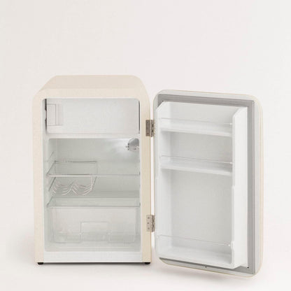 / RETRO FRIDGE 83.5 Black/Réfrigérateur Blanc Cassé Avec Poignée Noire/Pratique Et Fonctionnel, Matériaux Résistants