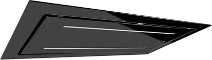 Hotte Aspirante De Plafond, 120 Cm, GCH C 341 Prime, Moteur D'Aspiration À Recirculation, 1000 M³/H, En Verre, Noir, Avec Télécommande, Classe D'Efficacité Énergétique A