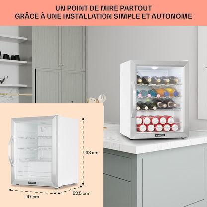 Mini Frigo De Chambre Et Bureau Pour Boisson, Silencieux, Refrigerateur Bar 60L, Pour Camping, Étagères Réglables, Ondulés Pour Le Vin, Cannette, Beer Fridge