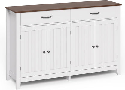 Buffet, Armoire Moderne Minimaliste À Grande Capacité, Armoire Multifonctionnelle De Cuisine Pour La Vaisselle, Adapté Pour Cuisine & Salon,120×40×89Cm,Retro