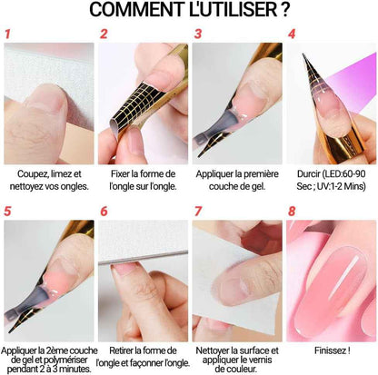 15Ml Builder Gel 5 En 1, Gel De Construction Ongle Pose Americain, Gummy Base Et Structure Avec 100Pcs Chablon Ongle Pour Extensions, Renforcement, Réparation De Manucure-Rose Nude