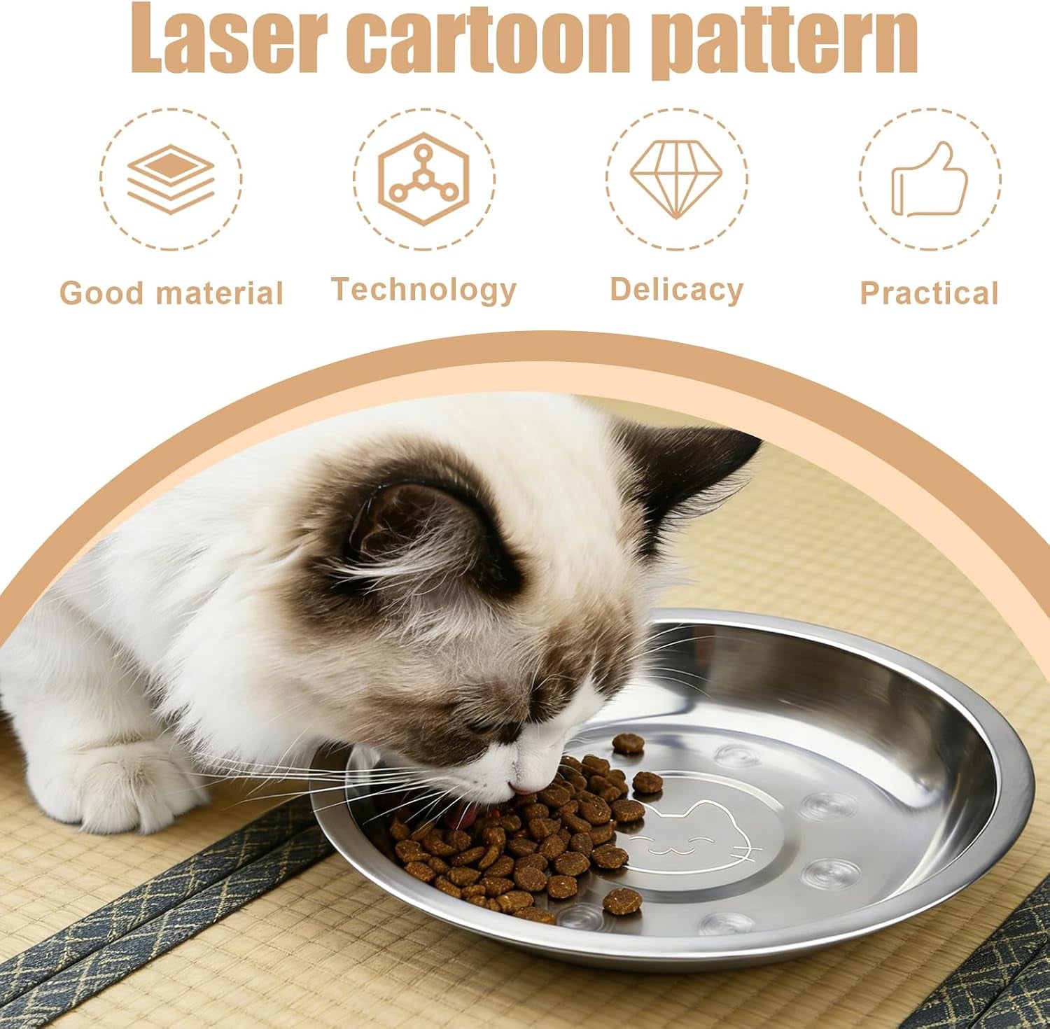 Lot De 15 Gamelles Pour Chat En Acier Inoxydable : 16 Cm Gamelle Pour Chat Plate En Acier Inoxydable 304, Gamelle Pour Chat, Gamelle Anti-Chute Pour Chat Anti-Chute Et Facile À Nettoyer, Facile À