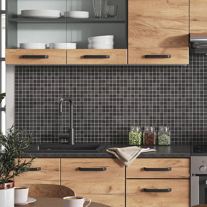 Ligne De Cuisine Raul, Chêne Doré/Anthracite, 240Cm | PT À Motifs Noirs, Combinable De Manière Flexible Avec Des Éléments Modulaires