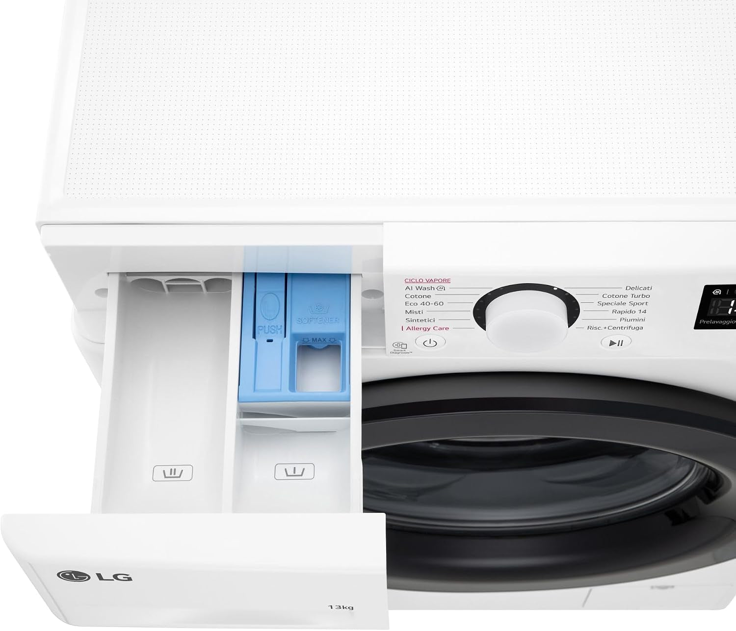 AI DD F4R3013NSWB Machine À Laver Classe a -10%, Charge Avant Série R3, Machine À Laver 13Kg, 1400 Tours, Aiwash, Lavage À La Vapeur, Moteur Direct Drive, Smart Diagnosis, Comptoir, Blanc