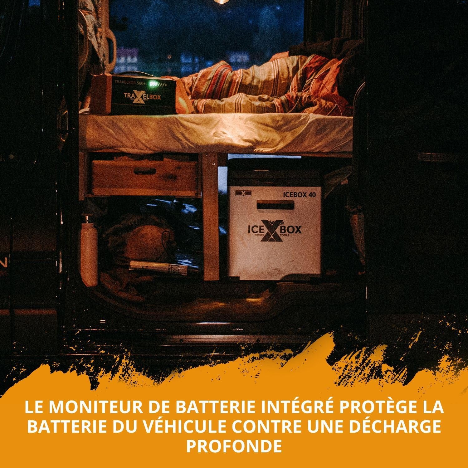 CROSS TOOLS ICEBOX 40 Glacière Électrique À Compresseur Pour Le Camping Et Les Voyages Avec Commande Par App Réfrigération À -20° C, 230 V/ 12 V/ 24 V Dimensions 65 X 37,5 X 42,7 Cm Couleur Argent