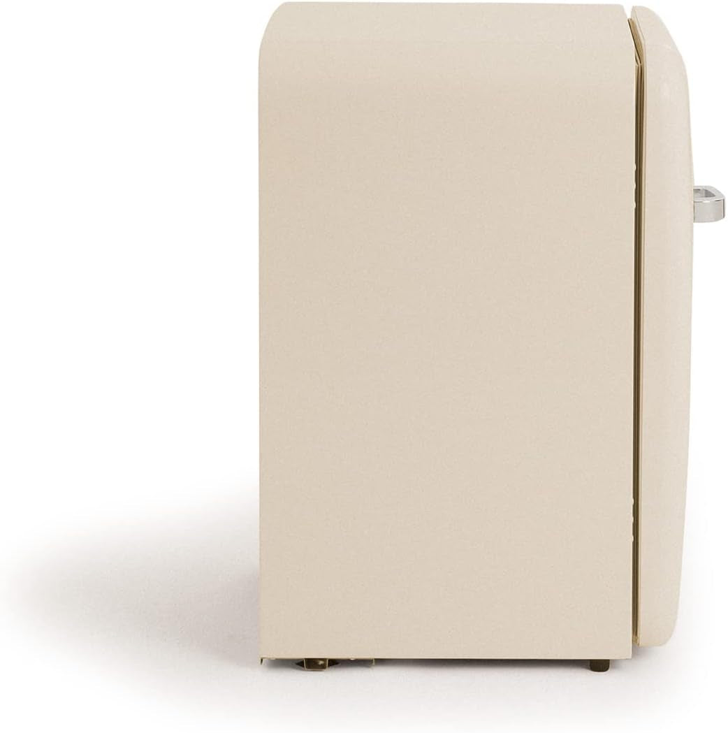 / RETRO FRIDGE 83.5 Silver/Réfrigérateur Blanc Cassé Avec Poignée Argent/Pratique Et Fonctionnel, Matériaux Résistants