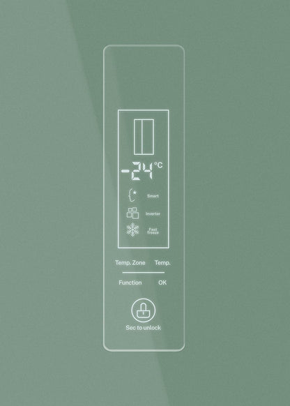 / FRIDGE STUDIO SIDE by SIDE 550 / Réfrigérateur Style Side by Side 550L Vert Sauge / 91,2 X 70,4 X 177,7 Cm/No Frost, Traitement Antibactérien, Commande Tactile Électronique, 158W