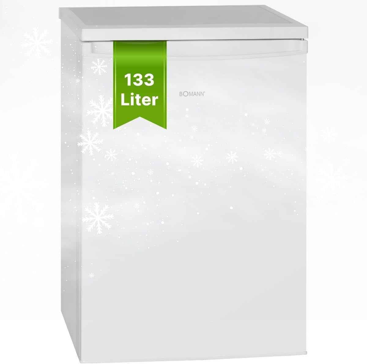 Réfrigérateur 133 L Pose Libre Éclairage LED VS 2185-1, Blanc | Éclairage Intérieur LED, Contrôle De La Température En Continu, 3 Clayettes En Verre, Pose Libre