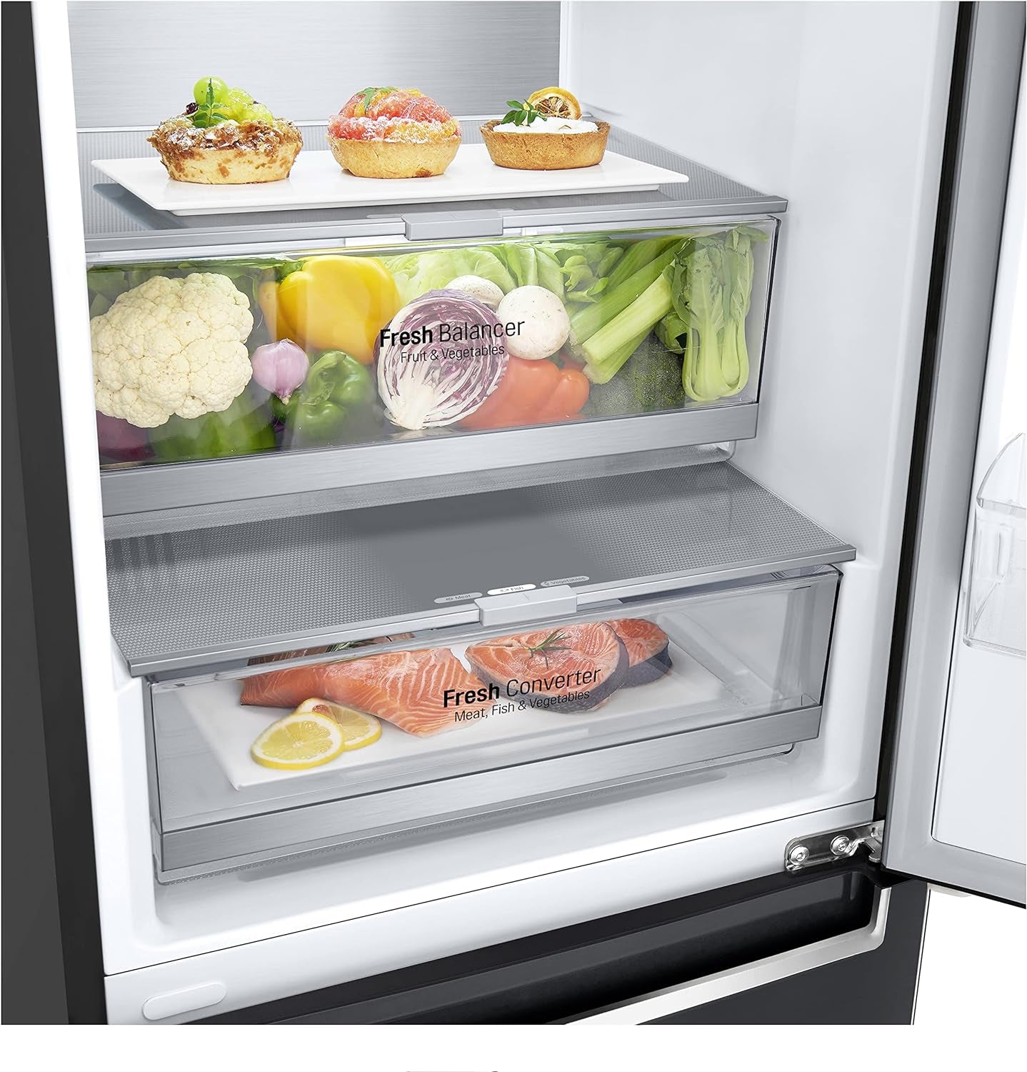 Electronics GBB72MCVBN Réfrigérateur-Congélateur - Capacité Utile : 384 L - Classe D'Efficacité Énergétique - Noir Mat - 203 Cm - Compresseur Linéaire Inverseur - Noir Mat Métallisé
