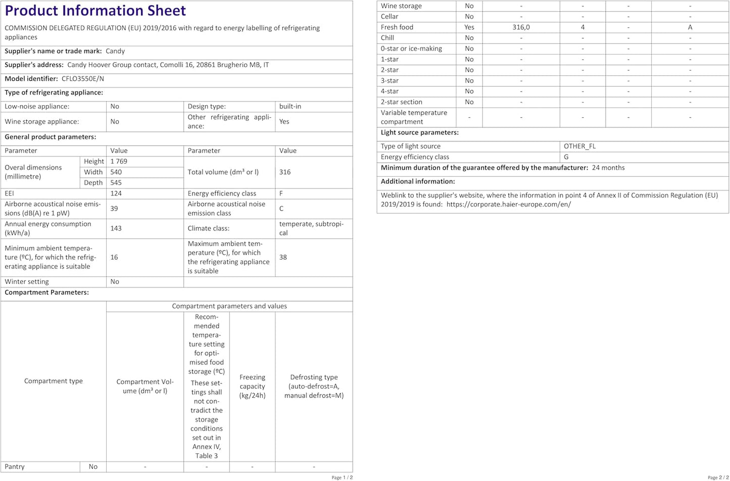 - REF INT 1P  CFLO3550E/N