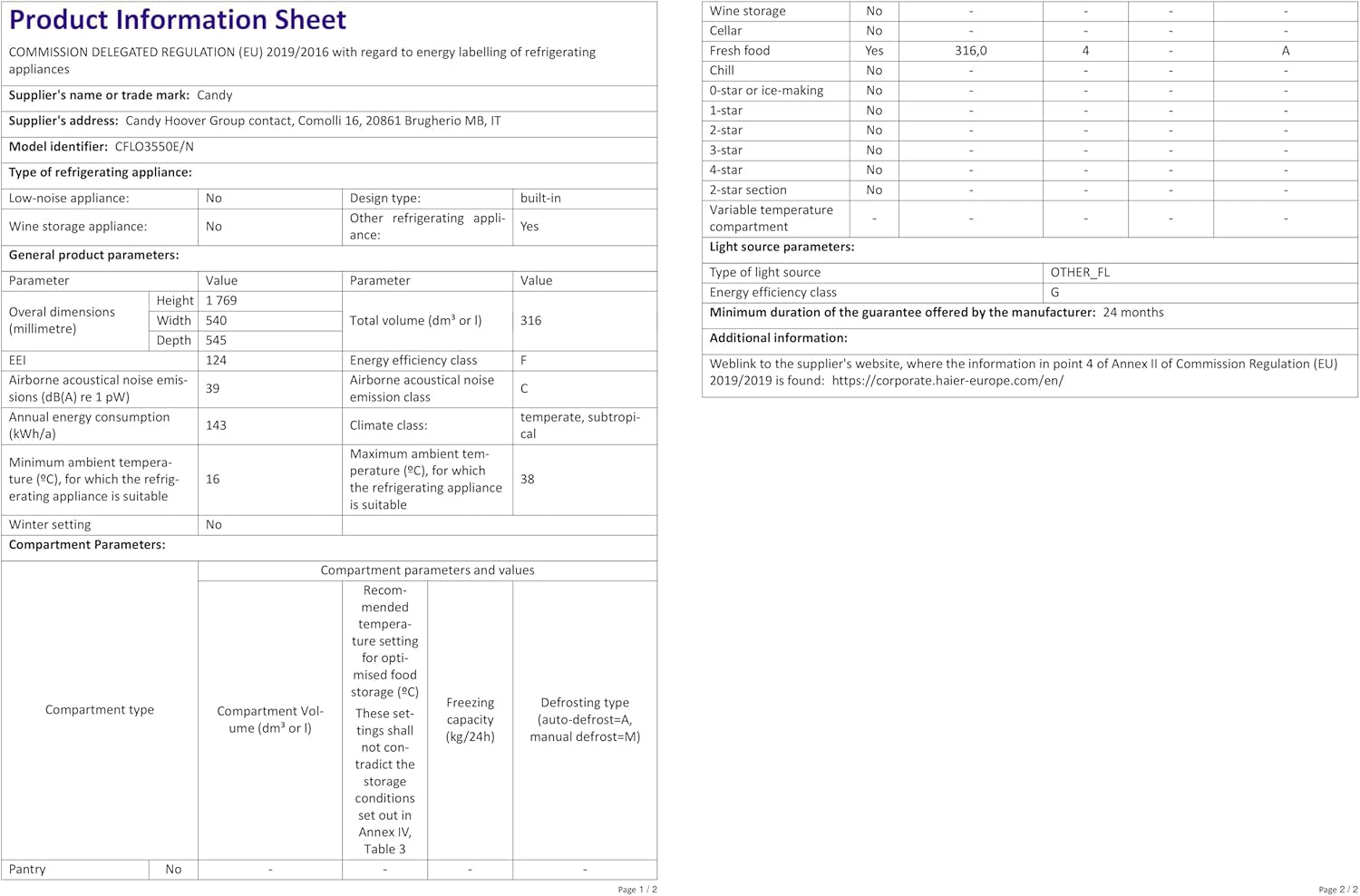 - REF INT 1P  CFLO3550E/N