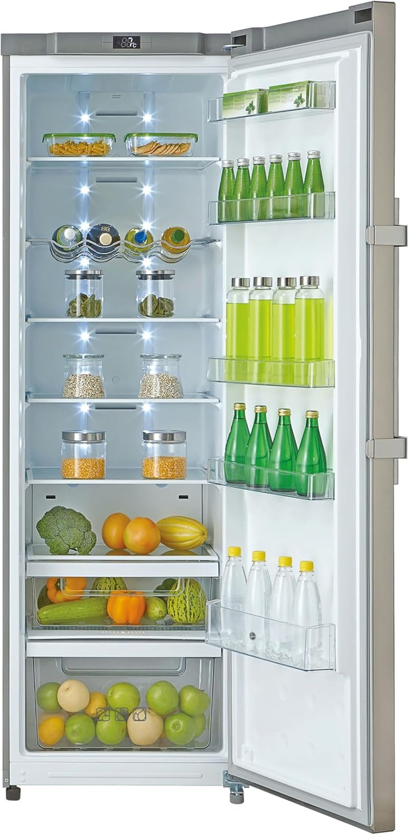 , HLF1864XM Réfrigérateur 1 Porte, No Frost, Monoporte 350L, Inox