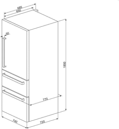 FT41BXE Autonome 466L A+ Acier Inoxydable Réfrigérateur-Congélateur - Réfrigérateurs-Congélateurs (466 L, SN-T, 7 Kg/24H, A+, Nouvelle Zone Compartiment, Acier Inoxydable)