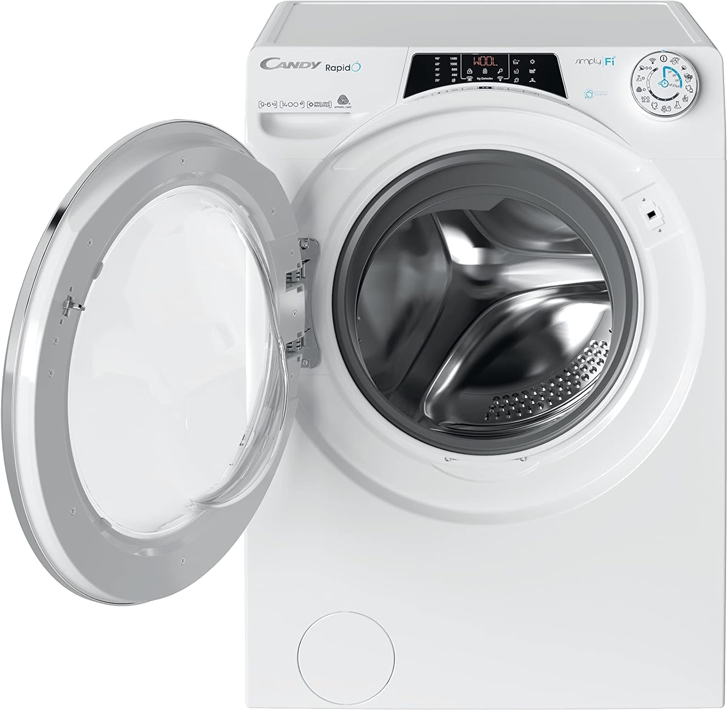 Rapidò ROW4964DWMCE/1-S Lave-Linge 9+6 Kg, 1400 Tours, Wi-Fi + BLE, Télécommande À Distance, Départ Retardé, Classe A, 60 X 58 X 85 Cm, Blanc