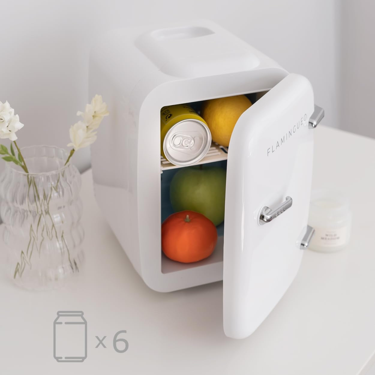 Mini Frigo 4L - Petit Frigo, Mini Frigo De Chambre 12V/220V, Mini Frigo Cosmetique, Fonction Chaud Et Froid, Refrigerateur Petit, Frigo Bar