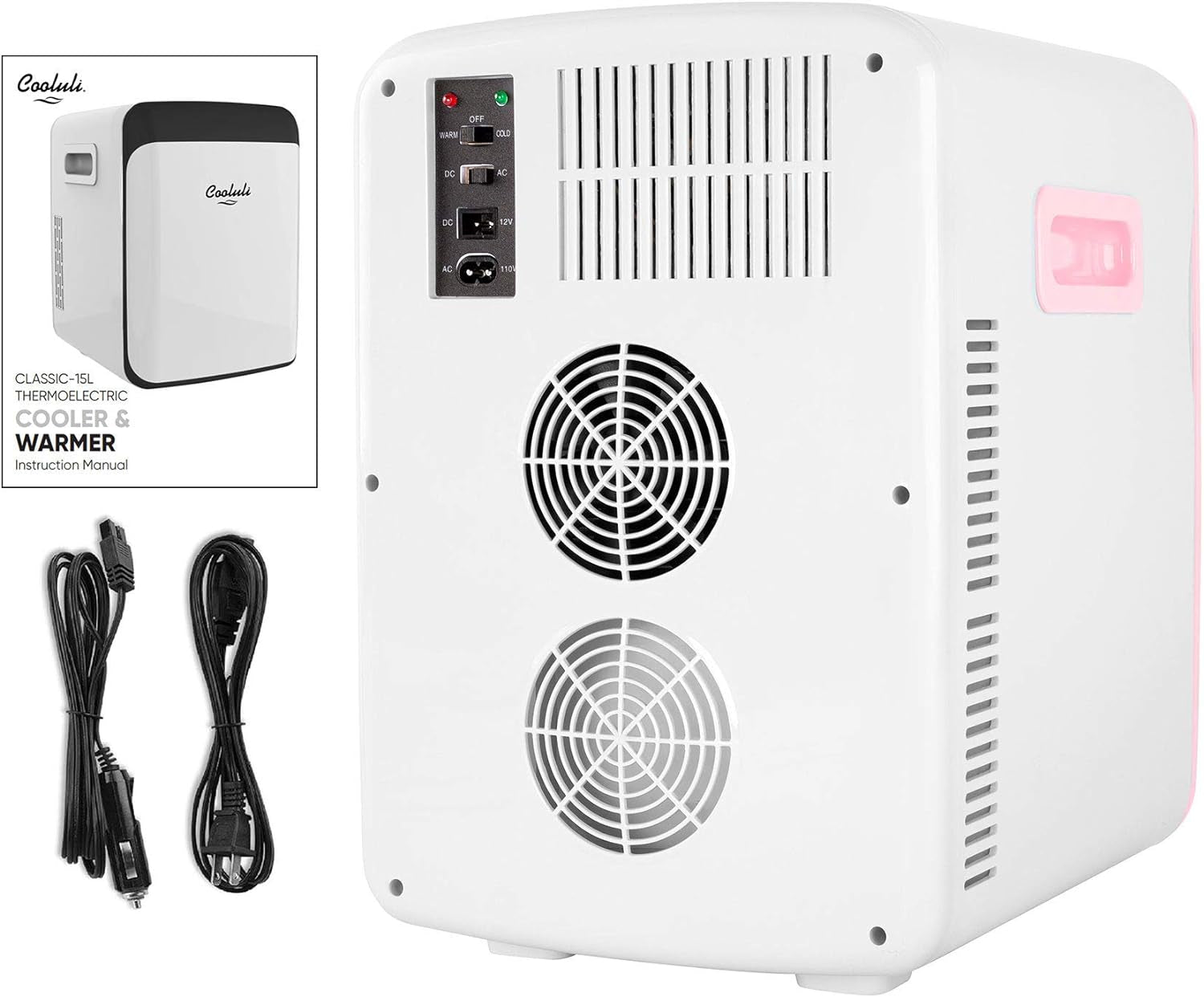 Cooluli Mini Réfrigérateur 15 L Pour Chambre À Coucher, Voiture, Bureau Et Dortoir Universitaire – Glacière Et Réchauffeur Portable 12 V Pour Nourriture, Boissons, Soins De La Peau, Beauté, Maquillage