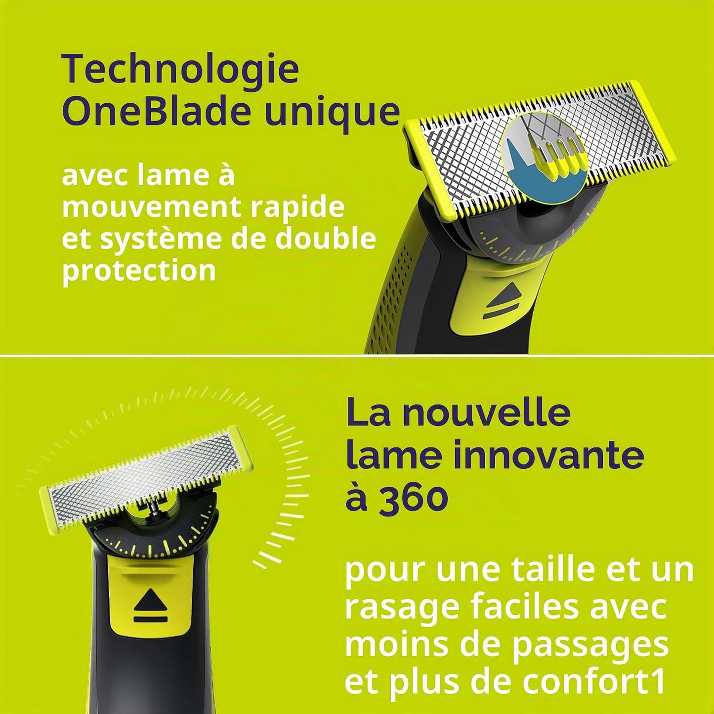 Philips  Oneblade 360 Face Hybrid Tondeuse Et Rasoir Emballage Sans Frustration QP2724/90