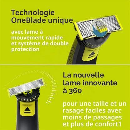 Philips  Oneblade 360 Face Hybrid Tondeuse Et Rasoir Emballage Sans Frustration QP2724/90