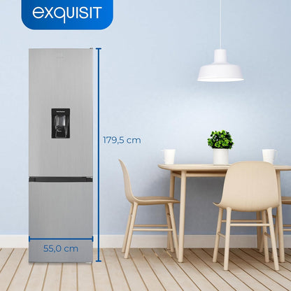 Exquisit Réfrigérateur-Congélateur KGC265-70-WS-040D Inoxlook | Capacité Utile 260 L