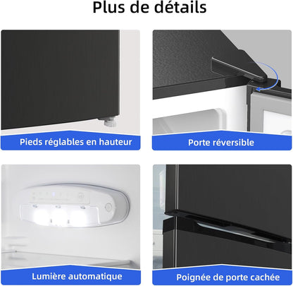 CBM159LEBD Réfrigérateur Congélateur Bas157 Litres (109 + 48) Low Frost, Faible Bruit, Refroidissement Rapide, Faible Emcombrement | Congélateur 4 Étoiles, Éclairage Intérieur LED, Réglage Flexible, Charnière Porte Reversible, Largeur 47Cm