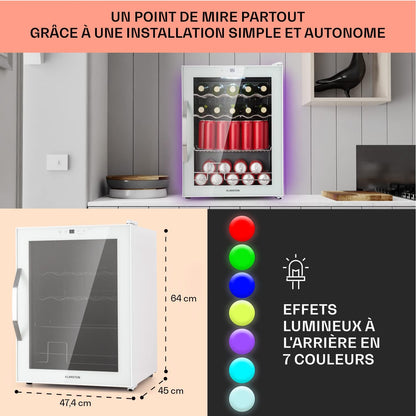 Mini Frigo De Chambre, Frigo À Bière, Mini Bar, Refrigerateur Aliments, Boissons, Contrôle Iot/App, Petit Réfrigérateur Camping Silencieux, Frigo Cosmetique, Etagères Amovibles, 3-18°C, 60L