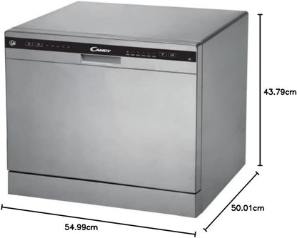 CDCP 6S Mini Lave-Vaisselle De Table - Posable, 6 Couverts, Compact, 55X50X43,8 Cm, Acier Inoxydable, Classe F