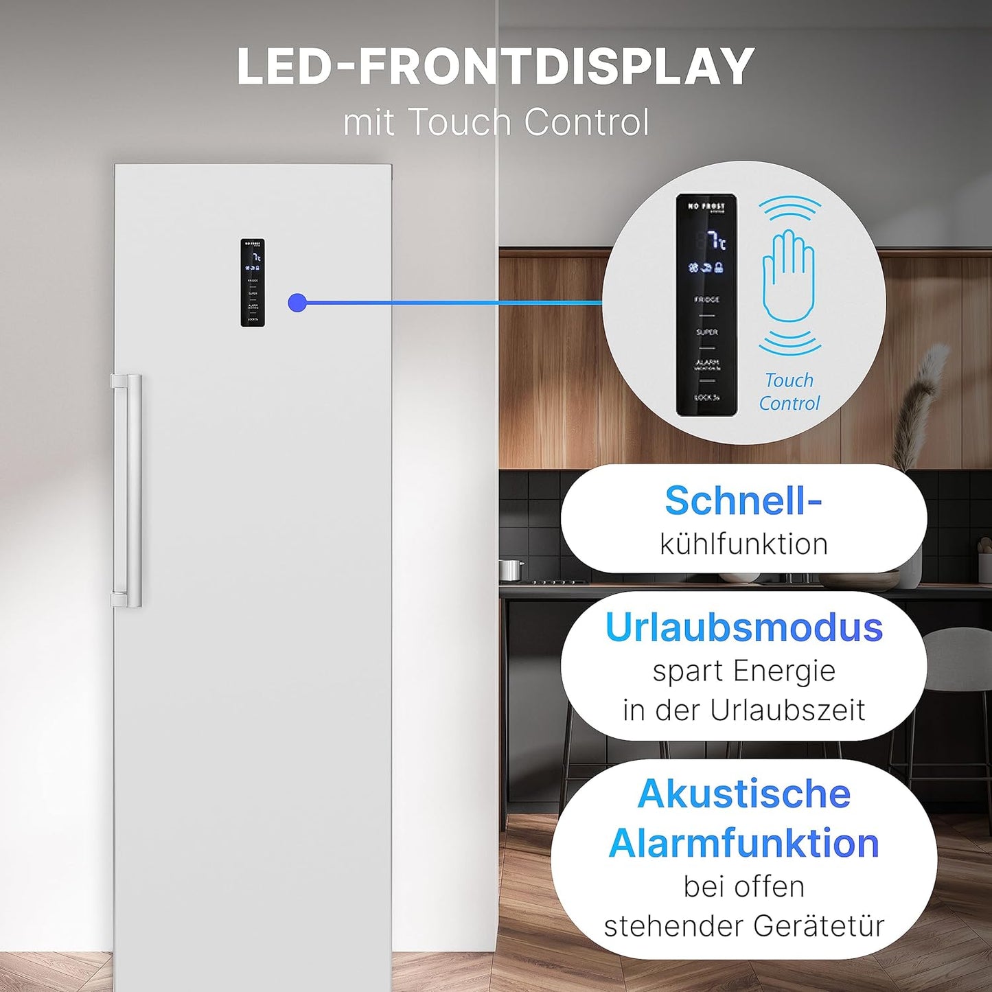 Bomann, Réfrigérateur Pour Compartiment Complet 355, Système Multiairflow : Circulation De L'Air Optimale Et Refroidissement Uniforme, VS7329, Blanc