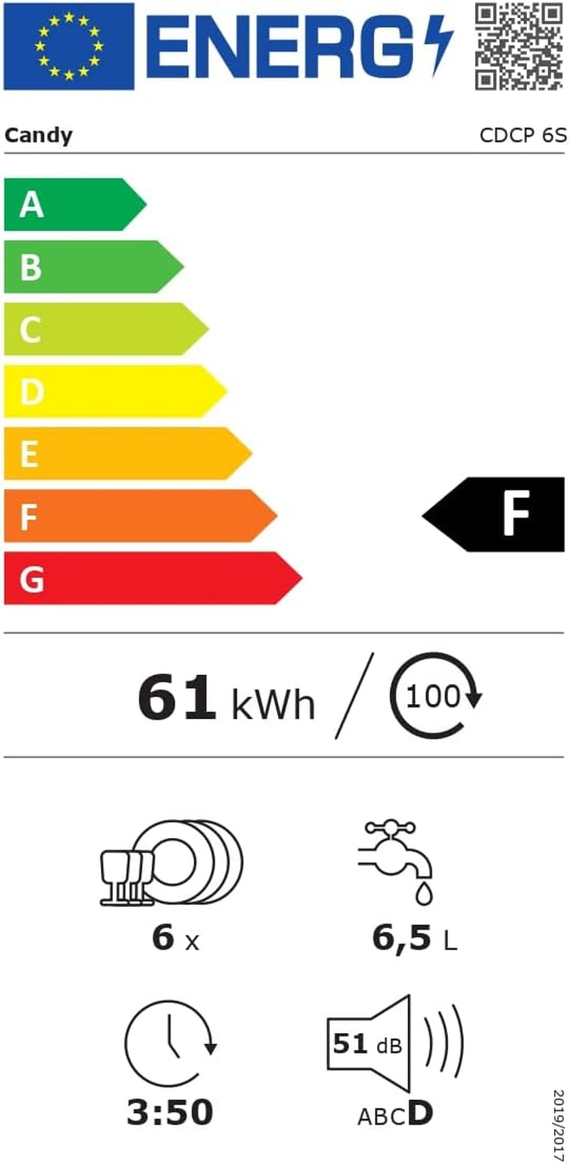 CDCP 6S Mini Lave-Vaisselle De Table - Posable, 6 Couverts, Compact, 55X50X43,8 Cm, Acier Inoxydable, Classe F