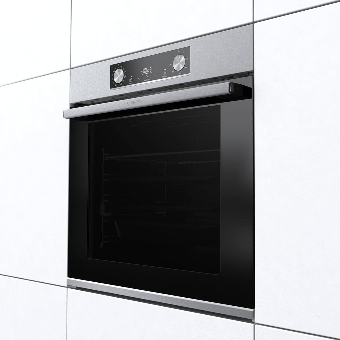 Optibake BPS 6737 E14X Four Encastrable / 77 L/Pyrolyse/Gentleclose & Open/Extrasteam/Air Fry/Mode Pizza 300 °C/Perfectgrill/Tiroirs Télescopiques/Inox
