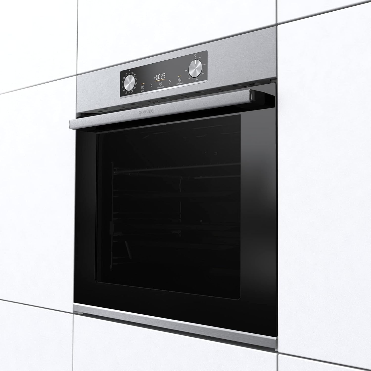 Optibake BPS 6737 E14X Four Encastrable / 77 L/Pyrolyse/Gentleclose & Open/Extrasteam/Air Fry/Mode Pizza 300 °C/Perfectgrill/Tiroirs Télescopiques/Inox