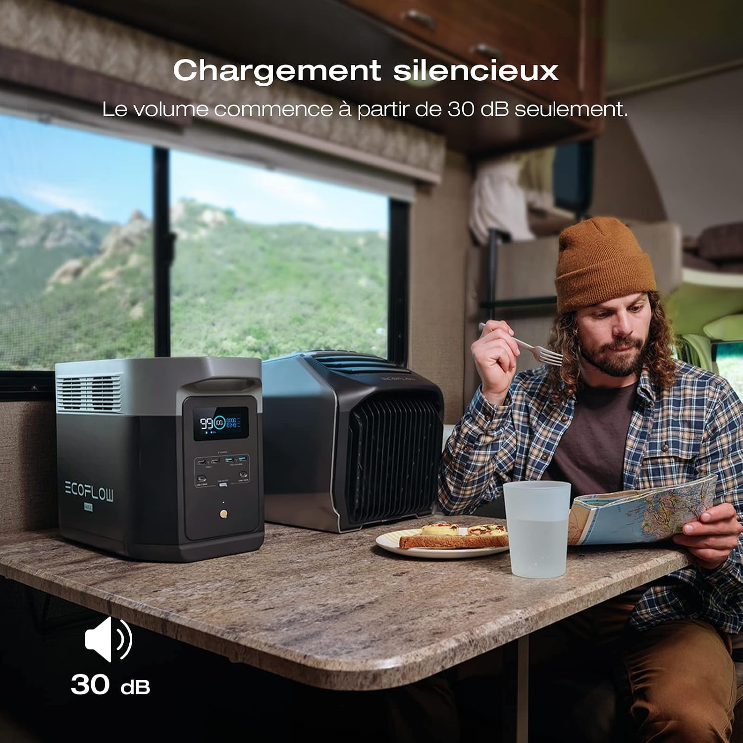 Station Électrique Portable Ecoflow DELTA 2 Max 2048Wh, Recharge Rapide | Batterie LFP 3000 Cycles, Puissance De Sortie 3100 W, Générateur Solaire Pour La Maison/Camping/Rv/Voyages
