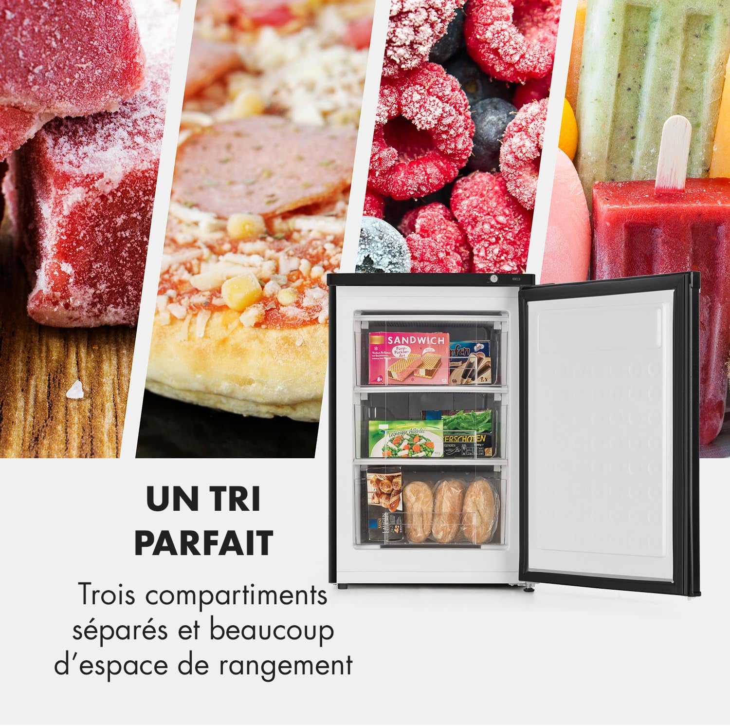 Mini Congelateur Armoire, Petit Congélateur Pour La Chambre Et La Maison, Mini Congélateur 80L, Congelateur Taille Compact Avec Etagères, Econome En Energie, Appareil À Glaçons Et Grattoir