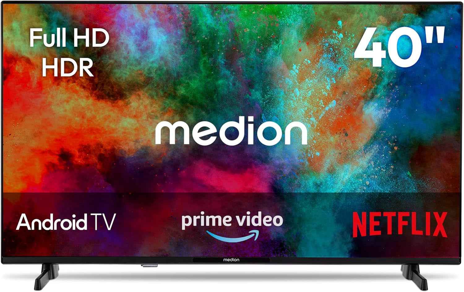 TV 40 Pouces Full HD (100,3 Cm) Television (Android TV, Smart TV, HDR, Prime Video, PVR, Bluetooth, MD 840100)
