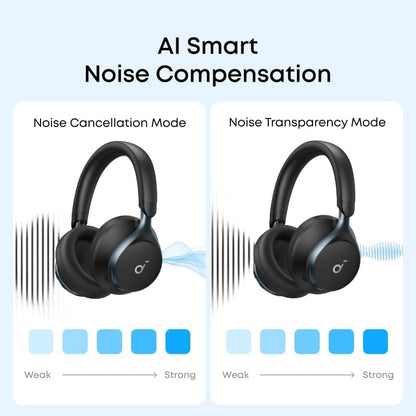 Par Anker Space One Casque Bluetooth Sans Fil | Réduction De Bruit Active Adaptative by Anker, Réduction Des Voix Humaine 2X plus Efficace, ANC 46H, Application, LDAC Hi-Res