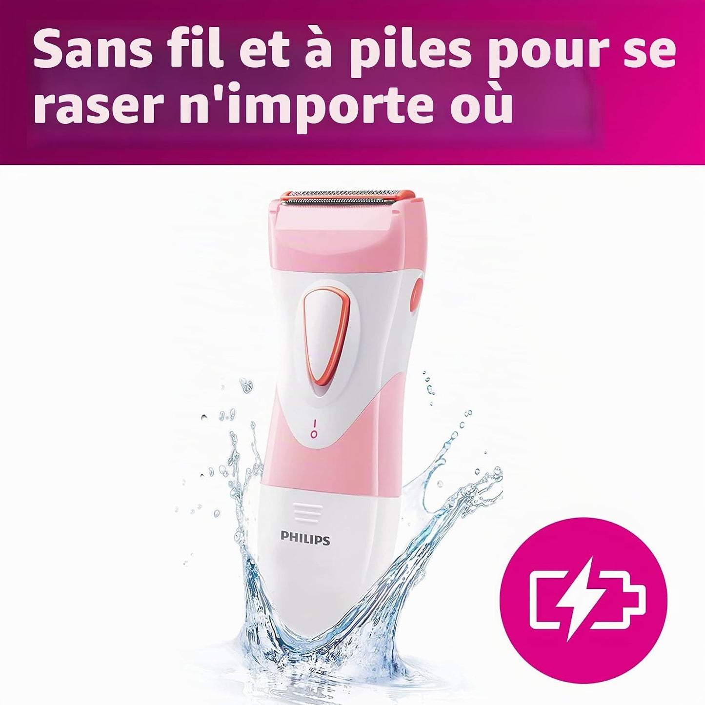 Satinshave Essential HP6306 Rasoir Électrique Pour Jambes, Utilisation Sans Fil Wet & Dry