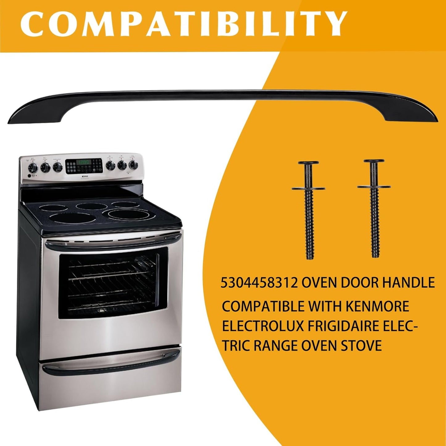 ‎5304458312 AP3965016 316443600 Lot De 2 Poignées De Porte De Four De Rechange Compatibles Avec Cuisinière Électrique Kenmore Electrolux Frigidaire, Noir