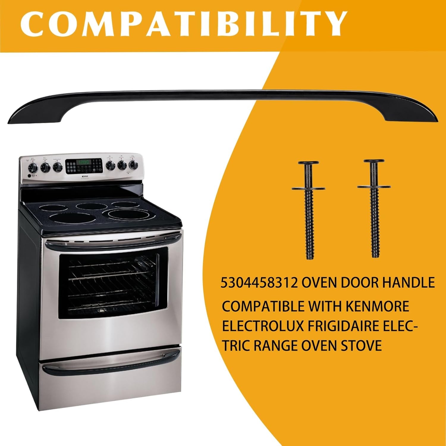 ‎5304458312 AP3965016 316443600 Lot De 2 Poignées De Porte De Four De Rechange Compatibles Avec Cuisinière Électrique Kenmore Electrolux Frigidaire, Noir